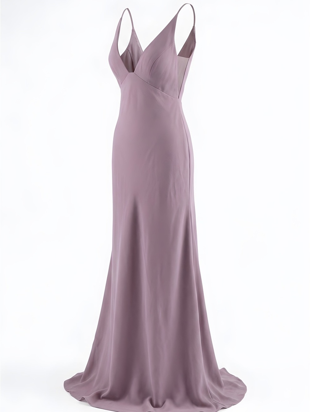 Jenny Yoo Dusty Mauve V-Neck Slip Maxi Dress